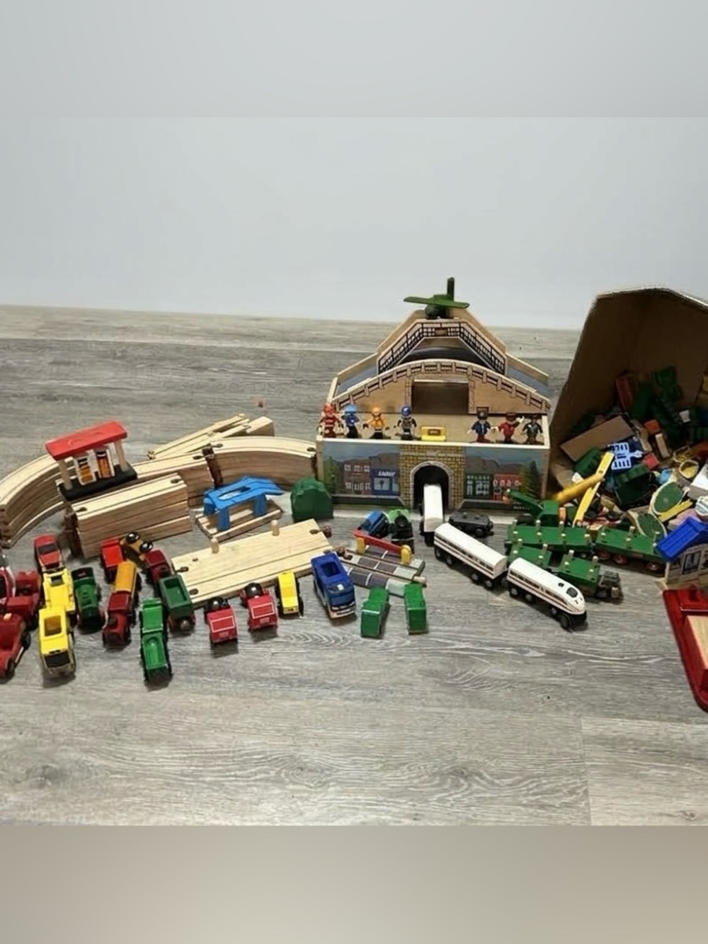 HUGE BRIO & Compatible Wooden Train Set Lot w/over 13 ft of Track + Much More!